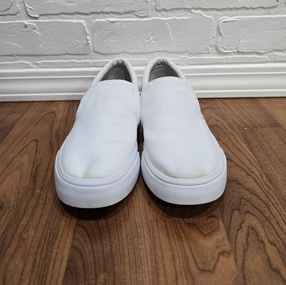 Nike White Canvas Slip-Ons